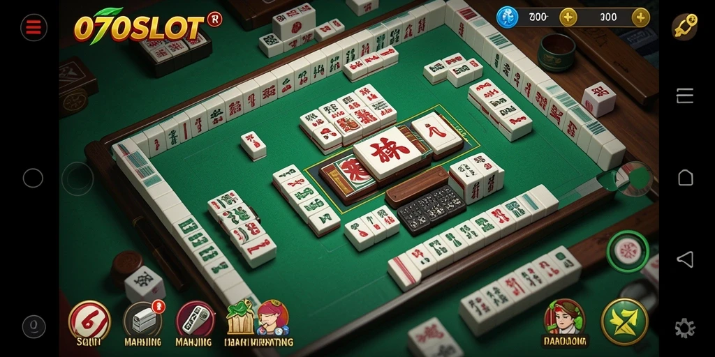 Tampilan menarik dari <strong>070SLOT</strong> saat bermain <strong>Mahjong</strong> dengan teman.