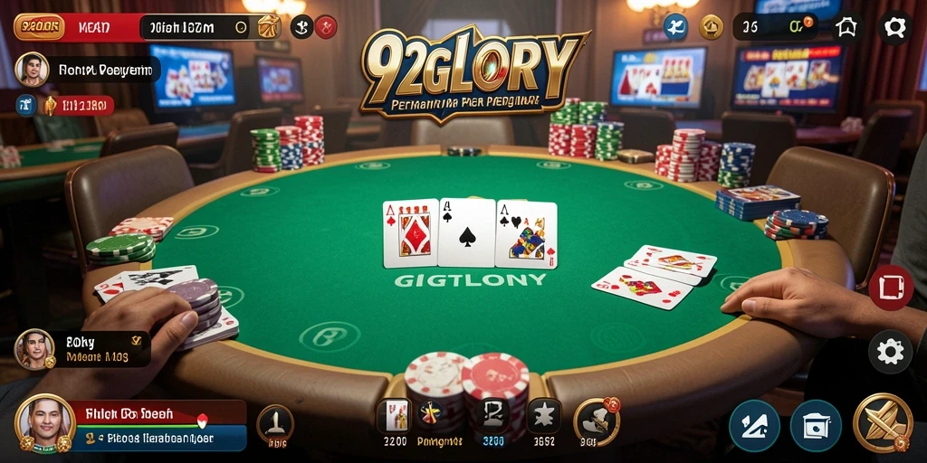 Tampilan gameplay yang menegangkan dalam permainan poker.