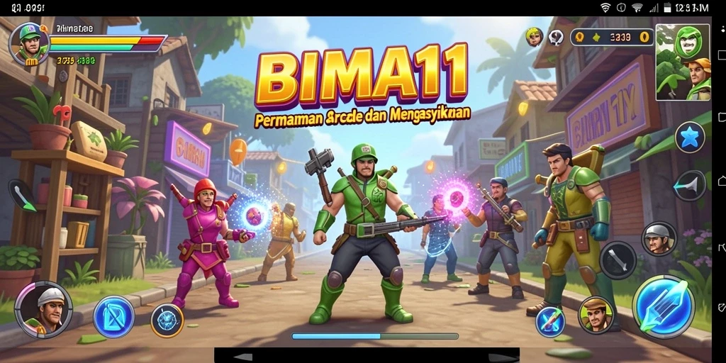 Tampilan gameplay menarik dari BIMA11 menampilkan aksi seru di setiap level.
