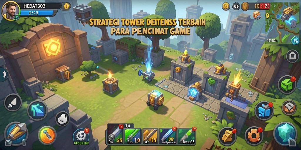 Tampilan gameplay HEBAT303 menampilkan strategi menara yang menarik.