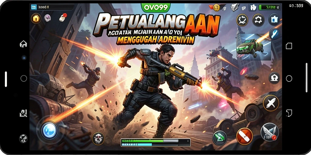 Tampilan gameplay OVO99 yang dinamis dan penuh aksi.